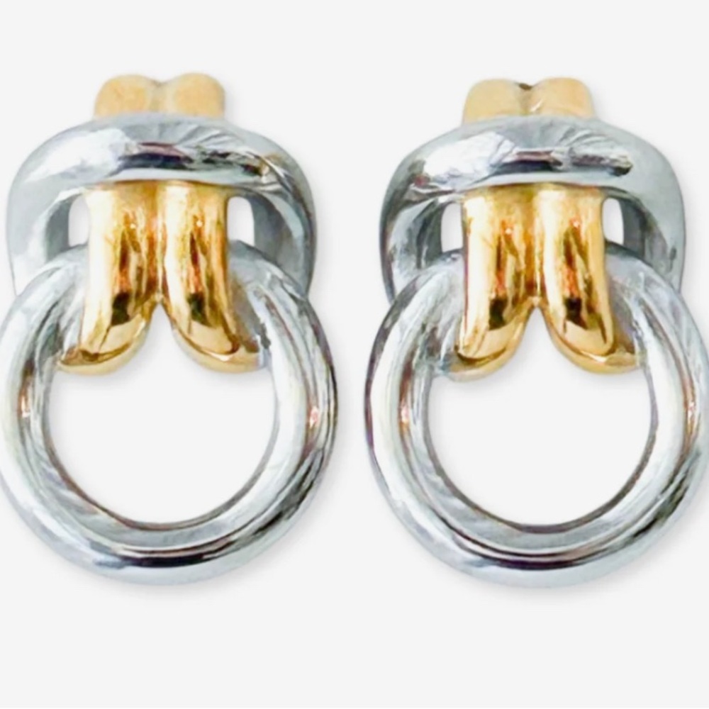 Chic non tarnish gold & silver mix earrings